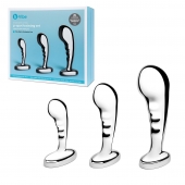 Набор из 3 стальных стимуляторов простаты Stainless Steel P-spot Training Set - b-Vibe - в Копейске купить с доставкой