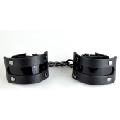 Чёрные наручники с вставкой «Пятница» - Sitabella - купить с доставкой в Копейске