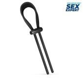 Черный ремень-лассо для усиления эрекции - Sex Expert - в Копейске купить с доставкой