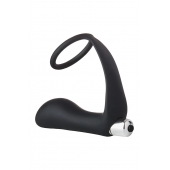 Черное эрекционное кольцо с вибропробкой Vibrating Anal Plug With Cockring - Dream Toys - в Копейске купить с доставкой