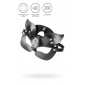 Черная кожаная рельефная маска кошки - Pecado - купить с доставкой в Копейске