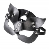 Черная кожаная рельефная маска кошки - Pecado - купить с доставкой в Копейске