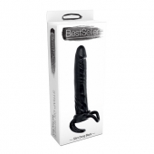 Чёрная насадка-фаллос для двойного проникновения INFLATABLE DILDO SLIM DONG  - 13,5 см. - Toyz4lovers - в Копейске купить с доставкой