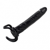 Чёрная насадка-фаллос для двойного проникновения INFLATABLE DILDO SLIM DONG  - 13,5 см. - Toyz4lovers - в Копейске купить с доставкой