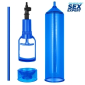 Синяя вакуумная помпа с уплотнительной насадкой - Sex Expert - в Копейске купить с доставкой