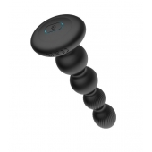 Черная анальная виброцепочка с ротацией и пультом ДУ - 17,7 см. - Secwell