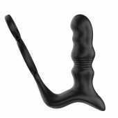 Черный вибростимулятор простаты с поступательными движениями и пультом ДУ - Secwell - в Копейске купить с доставкой