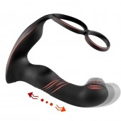 Черный вибромассажер простаты с эффектом фингеринга - 16 см. - Secwell - в Копейске купить с доставкой