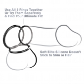 Набор из трех черных эрекционных колец Silicone 3-Ring Stamina Set - Pipedream - в Копейске купить с доставкой