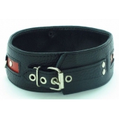 Черно-красный ошейник на пряжке - БДСМ Арсенал - купить с доставкой в Копейске