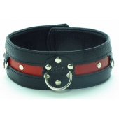 Черно-красный ошейник на пряжке - БДСМ Арсенал - купить с доставкой в Копейске