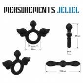 Черное эрекционное кольцо с крыльями Rooster Jeliel Angel - Velv or - в Копейске купить с доставкой