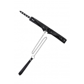 Черный кожаный ошейник-воротник с поводком - Pecado - купить с доставкой в Копейске