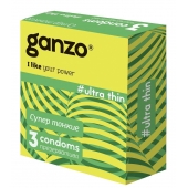 Ультратонкие презервативы Ganzo Ultra thin - 3 шт. - Ganzo - купить с доставкой в Копейске