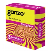 Презервативы с анестетиком для продления удовольствия Ganzo Long Love - 3 шт. - Ganzo - купить с доставкой в Копейске