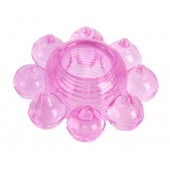 Розовое гелевое эрекционное кольцо-цветок - Toyfa Basic - в Копейске купить с доставкой