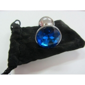 Анальное украшение BUTT PLUG  Small с синим кристаллом - 7 см. - Anal Jewelry Plug - купить с доставкой в Копейске