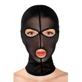 Черная сетчатая маска на голову с отверстиями для глаз и рта - Fetish Tentation - купить с доставкой в Копейске
