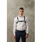 Черная мужская кожаная портупея №4 - БДСМ Арсенал - купить с доставкой в Копейске