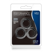 Набор из 3 черных эрекционных колец Black Small Penis Rings - Blush Novelties - в Копейске купить с доставкой