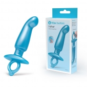 Голубая анальная пробка для массажа простаты Hither Silicone Prostate Plug - 14,3 см. - b-Vibe - в Копейске купить с доставкой