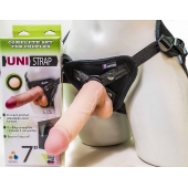 Страпон-унисекс с двумя насадками UNI strap 7  Harness - 19 и 16 см. - LOVETOY (А-Полимер) - купить с доставкой в Копейске