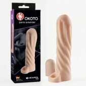 Телесная насадка-удлинитель Okoto со спиралевидным рельефом - 16 см. - Sitabella - в Копейске купить с доставкой