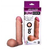 Фаллическая насадка для страпона UNICOCK 8  - 20 см. - LOVETOY (А-Полимер) - купить с доставкой в Копейске