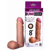 Фаллическая насадка для страпона UNICOCK 8  - 20 см. - LOVETOY (А-Полимер) - купить с доставкой в Копейске