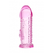 Розовая насадка на пенис с шипиками и коготком - 13,5 см. - A-toys - в Копейске купить с доставкой