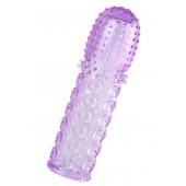 Фиолетовая рельефная насадка на пенис - 13,5 см. - A-toys - в Копейске купить с доставкой