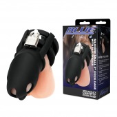 Черная клетка для пениса Silicone Small 2 in Cock Cage With Ball Divider - BlueLine - купить с доставкой в Копейске