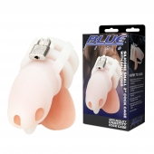 Белая клетка для пениса Silicone Small 2 in Cock Cage With Ball Divider - BlueLine - купить с доставкой в Копейске