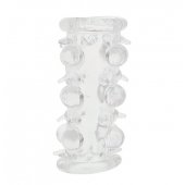Прозрачная насадка на пенис с шипами и бугорками JELLY JOY LUST CLUSTER CLEAR - Dream Toys - в Копейске купить с доставкой