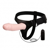 Полый страпон на трусиках с вибрацией и выносным пультом управления - 17 см. - Baile - купить с доставкой в Копейске