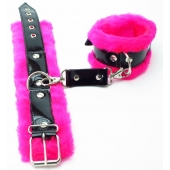 Оковы на ноги с розовым мехом BDSM Light - БДСМ Арсенал - купить с доставкой в Копейске