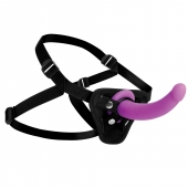 Лиловый поясной страпон Navigator Silicone G-Spot Dildo with Harness - 17,8 см. - XR Brands - купить с доставкой в Копейске