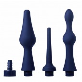 Набор из 3 универсальных насадок для анального душа Universal 3 Piece Silicone Enema Attachment Set - XR Brands - купить с доставкой в Копейске