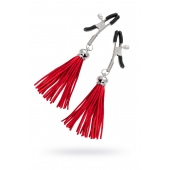 Зажимы на соски «Прищепки» с красными кисточками из замши - Pecado - купить с доставкой в Копейске