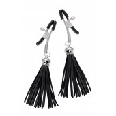 Зажимы на соски «Прищепки» с черными кисточками из замши - Pecado - купить с доставкой в Копейске