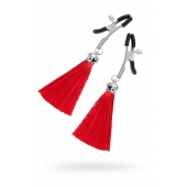 Зажимы на соски «Прищепки» с красными кисточками из шелка - Pecado - купить с доставкой в Копейске