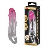 Прозрачная насадка-удлинитель с подхватом мошонки Odes - 17,5 см. - Baile - в Копейске купить с доставкой