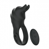 Черное эрекционное кольцо Usagi с ушками и пультом ДУ - BeYourLover - в Копейске купить с доставкой