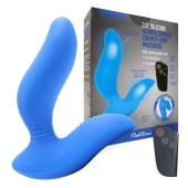 Синий вибромассажер простаты 3,5’’ Remote Control Curve P-spot Massager - 12 см. - Erokay - в Копейске купить с доставкой