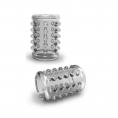 Прозрачная насадка на пенис с шишечками STAY HARD COCK SLEEVE 02 CLEAR - Blush Novelties - в Копейске купить с доставкой