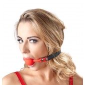 Силиконовый кляп-шар на чёрных ремешках Red Gag silicone - Orion - купить с доставкой в Копейске
