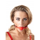 Силиконовый кляп-шар на чёрных ремешках Red Gag silicone - Orion - купить с доставкой в Копейске