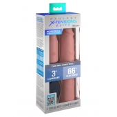 Телесная вибронасадка на член 3  Vibrating Mega X-tension with Remote - 22,9 см. - Pipedream - в Копейске купить с доставкой