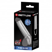 Прозрачная насадка на пенис с ребрышками и подхватом мошонки - Baile - в Копейске купить с доставкой