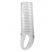 Прозрачная насадка на пенис с ребрышками и подхватом мошонки - Baile - в Копейске купить с доставкой